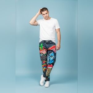 Colorful Graphic Men's Jeans